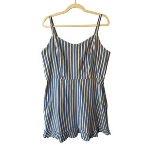 Old Navy Blue and White Striped Smocked Dress Size XL Cottagecore Beach Summer